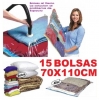 X15 UNIDADES BOLSAS AL VACIO PARA GUARDA ROPA EDREDONES NORDICOS MANTAS 70X110CM